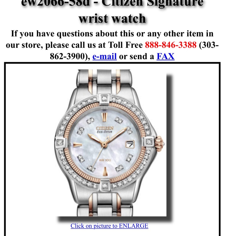 Citizen signature watch eco